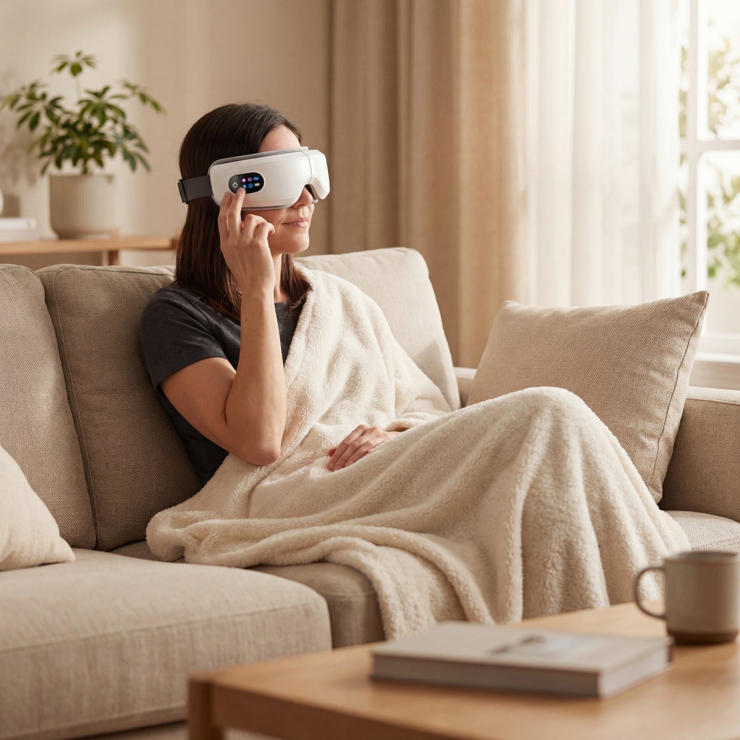 Heated Eye Massager with Air Compression - Bluetooth Music & Temple Massage