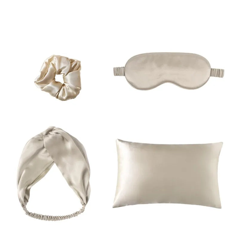 Silk Sleep Set | Eye Mask, Pillowcase & Hair Accessories