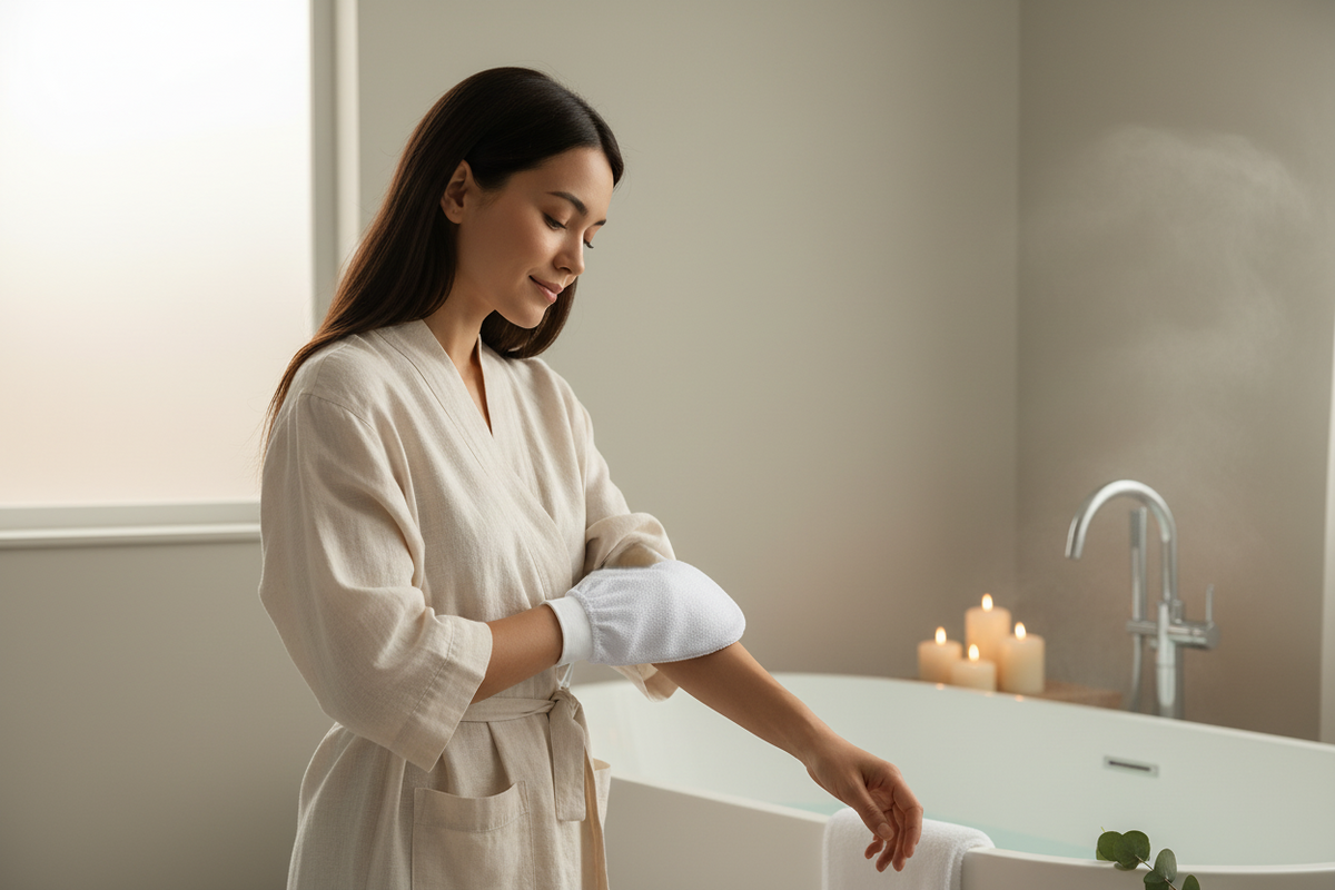 Exfoliating Bath Gloves | Spa-Soft Ritual Mitt