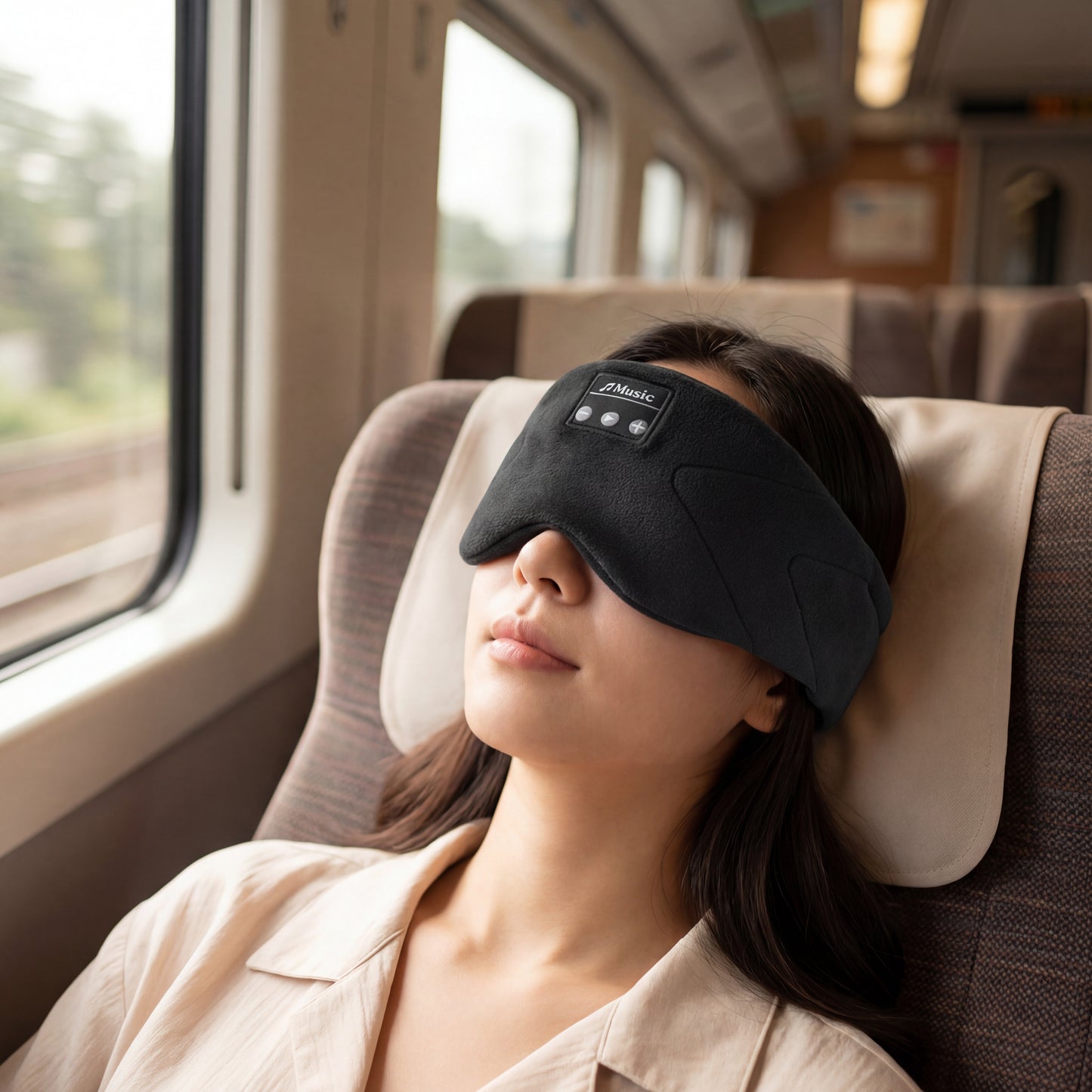 Bluetooth Sleep Mask with White Noise - Wireless Music Eye Mask