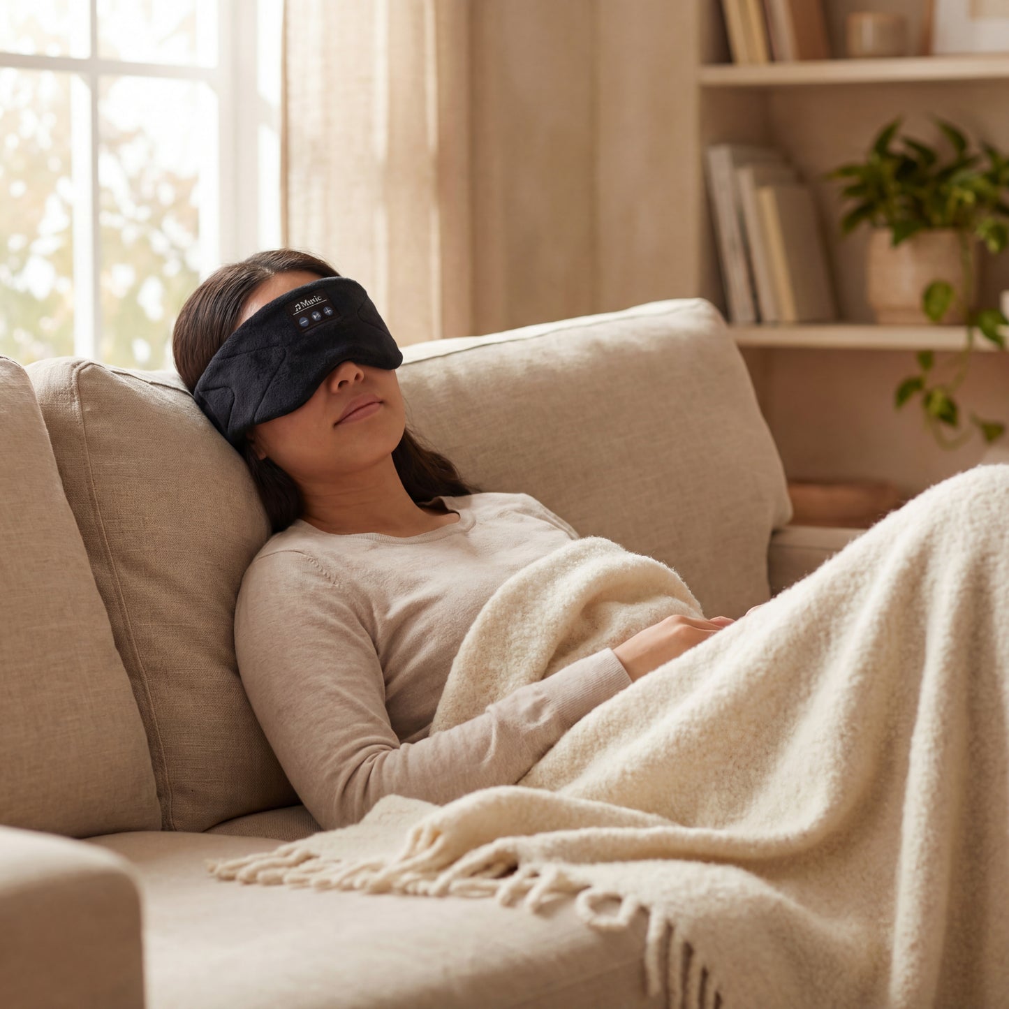 Bluetooth Sleep Mask with White Noise - Wireless Music Eye Mask