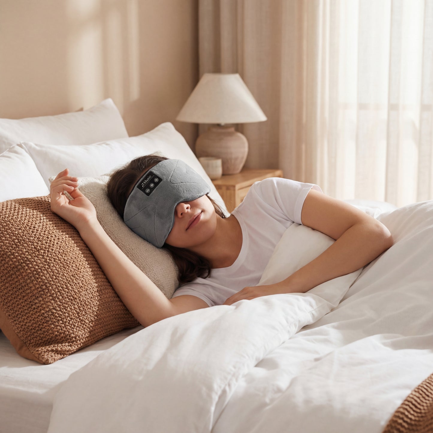 Bluetooth Sleep Mask with White Noise - Wireless Music Eye Mask