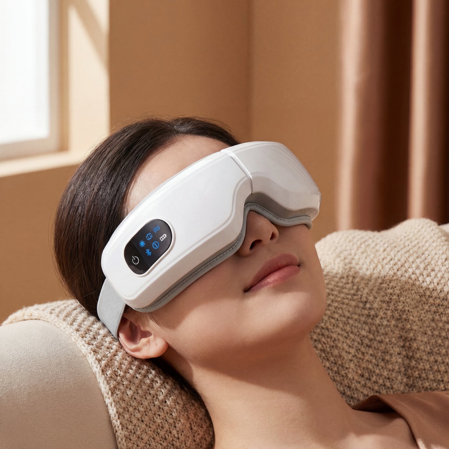 Heated Eye Massager with Air Compression - Bluetooth Music & Temple Massage