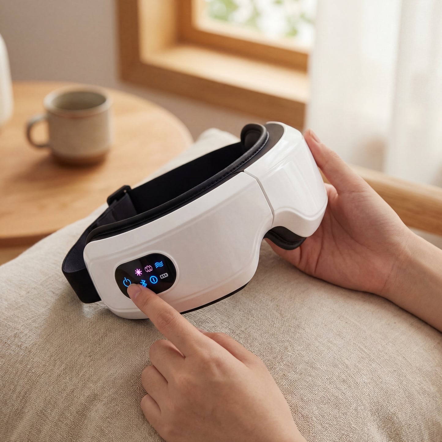 Heated Eye Massager with Air Compression - Bluetooth Music & Temple Massage