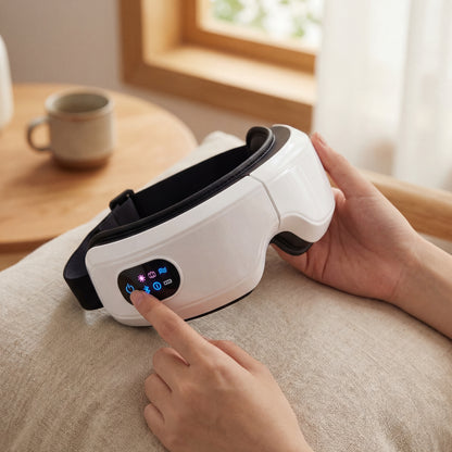 Heated Eye Massager with Air Compression - Bluetooth Music & Temple Massage