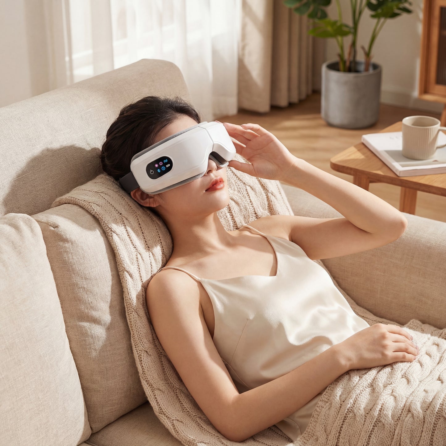 Heated Eye Massager with Air Compression - Bluetooth Music & Temple Massage