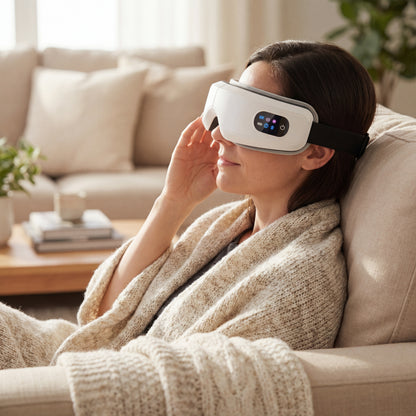 Heated Eye Massager with Air Compression - Bluetooth Music & Temple Massage