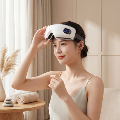 Heated Eye Massager with Air Compression - Bluetooth Music & Temple Massage