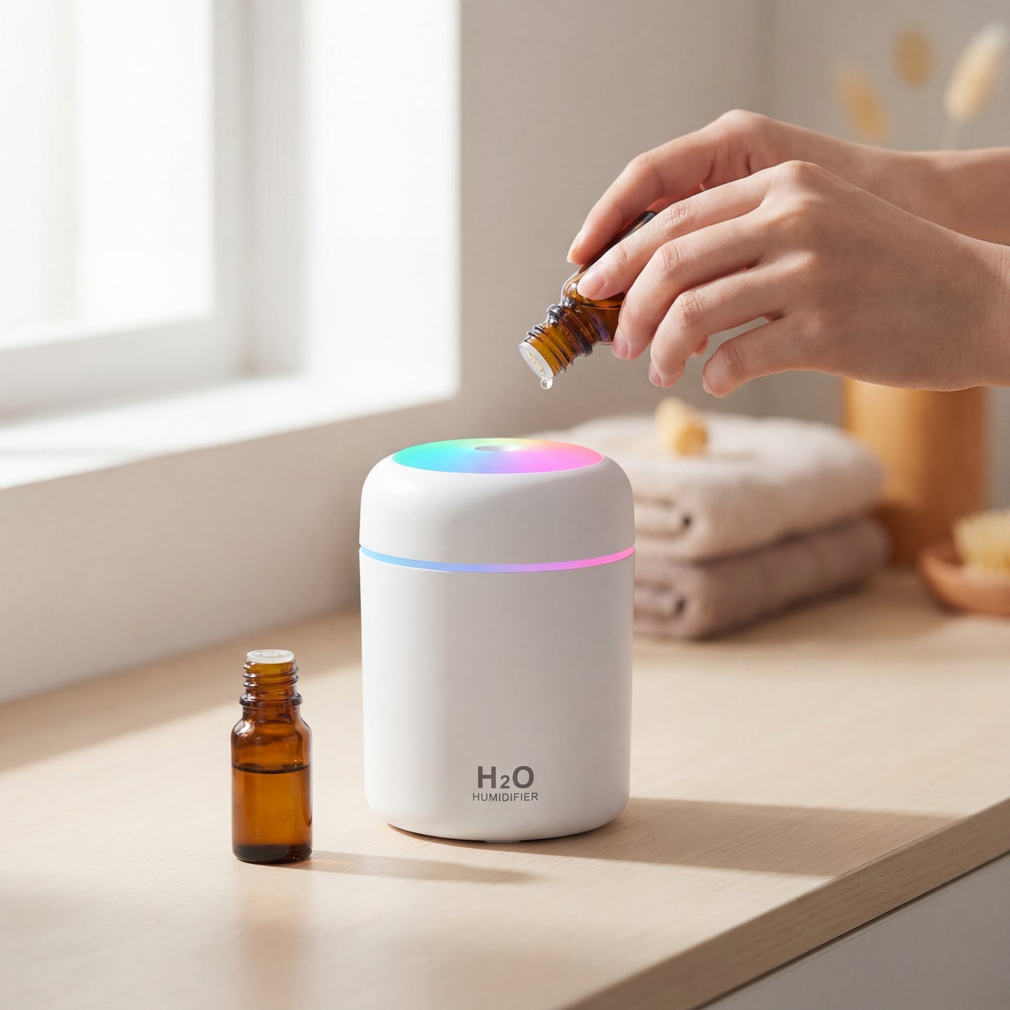 Portable Aromatherapy Humidifier with Mood Lighting