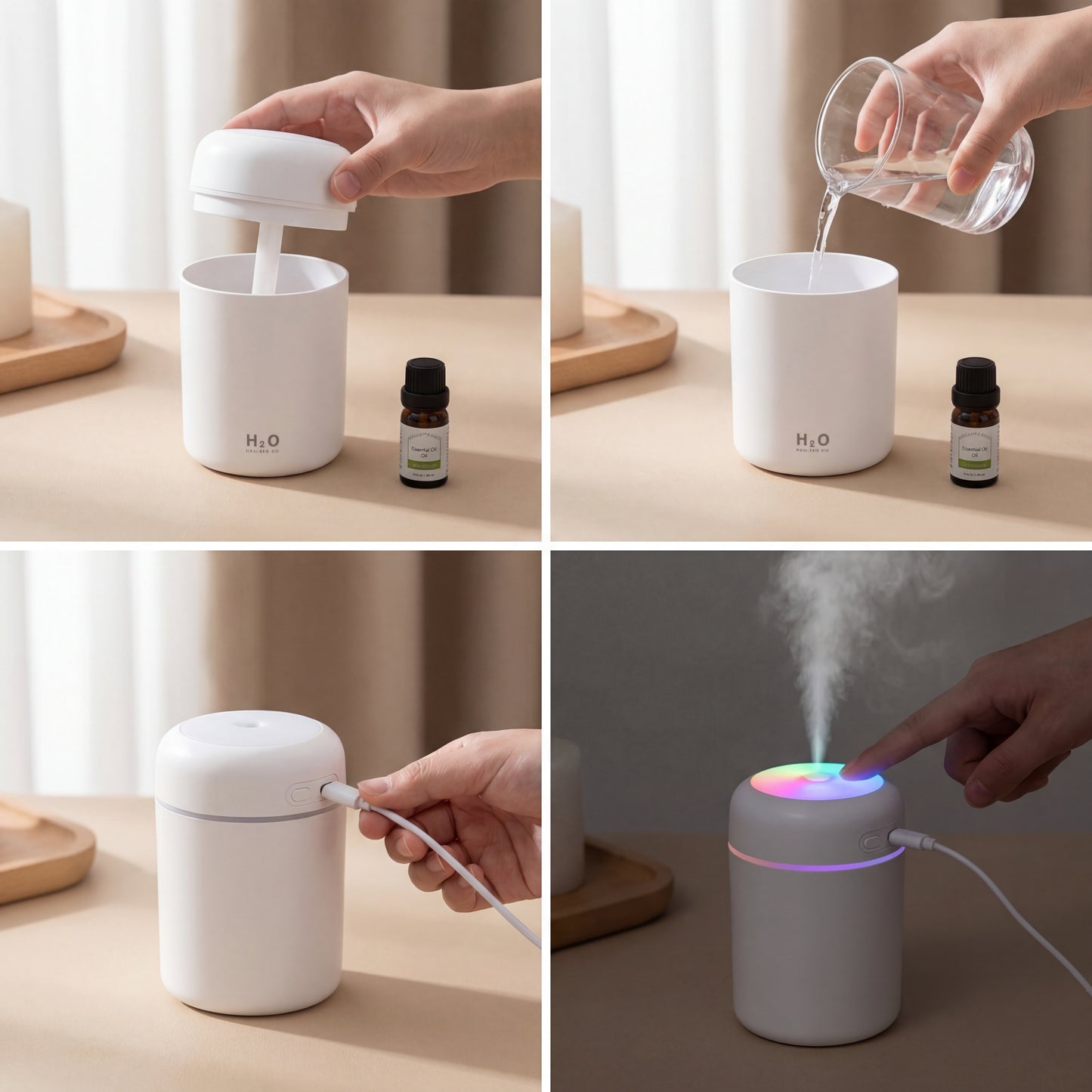 Portable Aromatherapy Humidifier with Mood Lighting