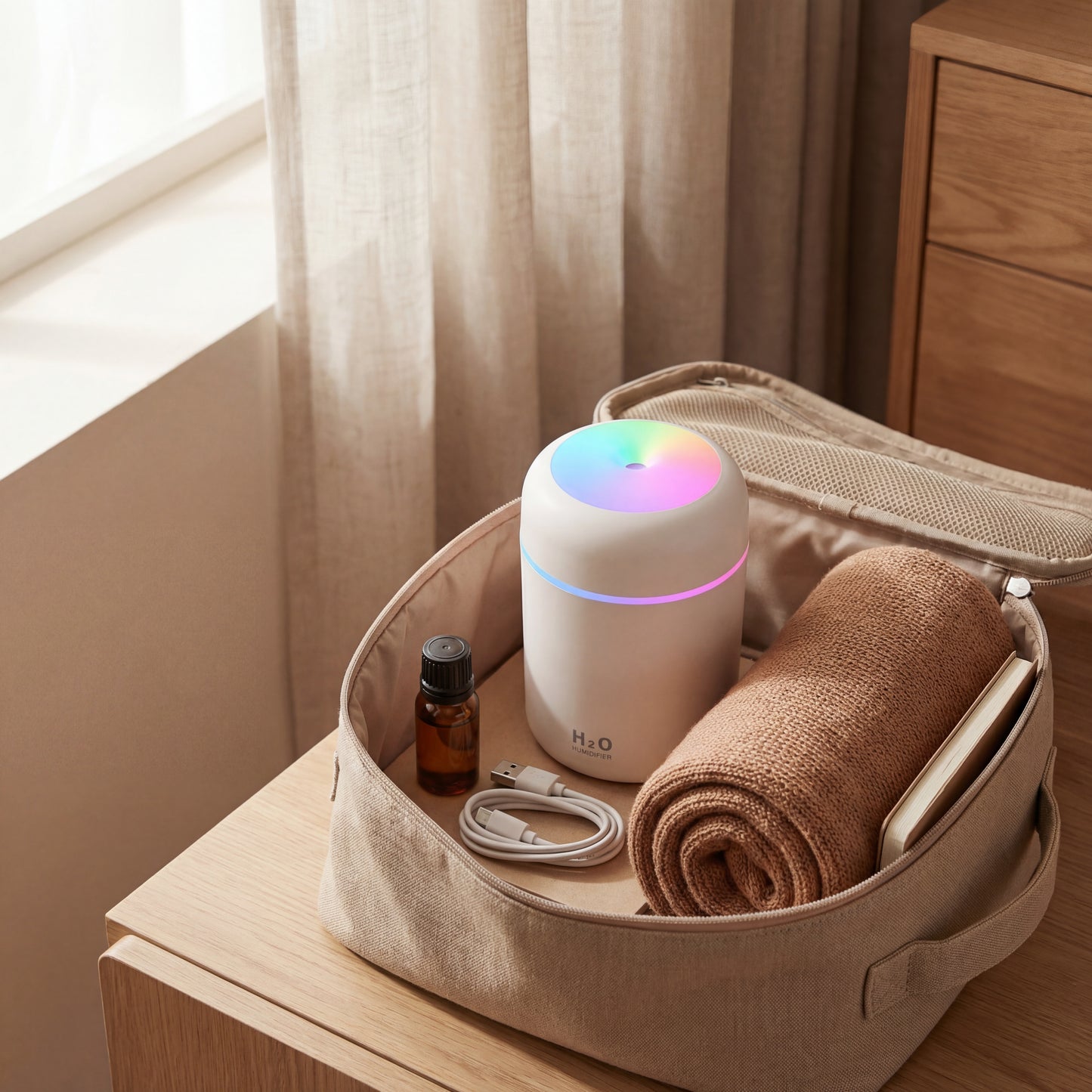 Portable Aromatherapy Humidifier with Mood Lighting