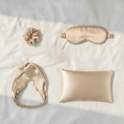 Silk Sleep Set | Eye Mask, Pillowcase & Hair Accessories