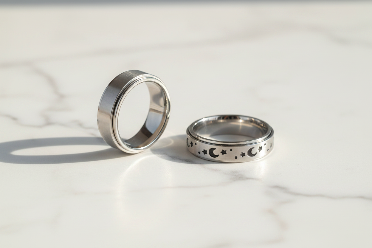 Lifestyle 5 — Both Rings on Marble