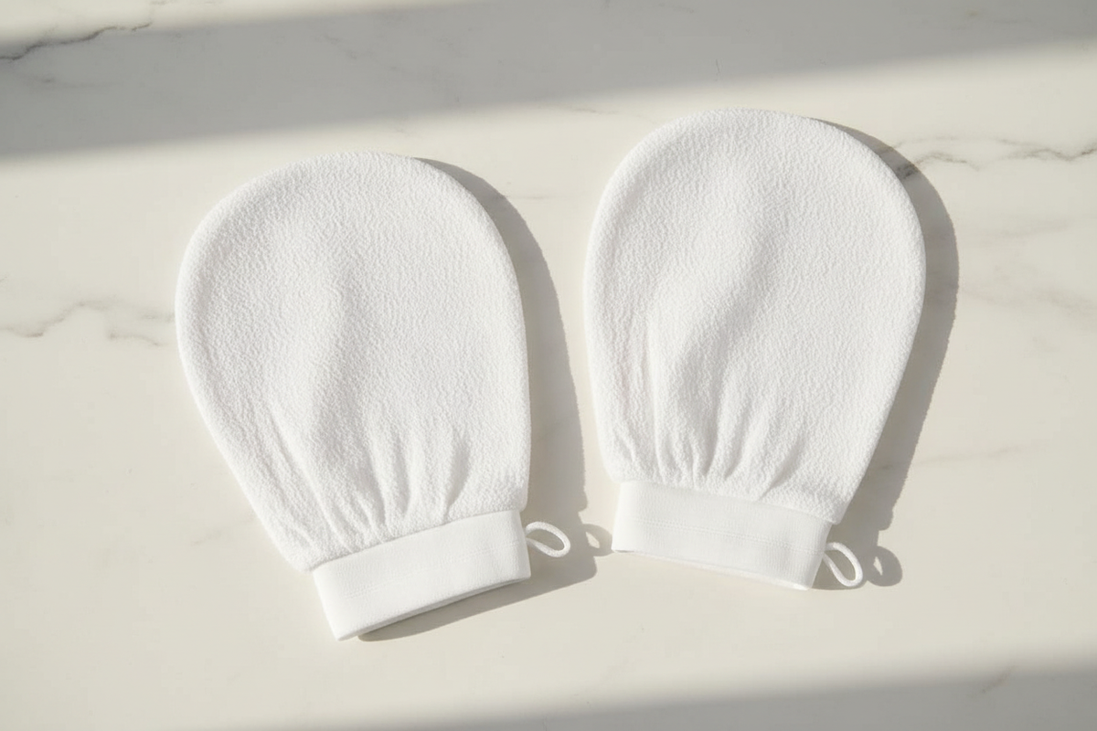 Lifestyle 5 — Two Mitts Flat Lay on Marble
